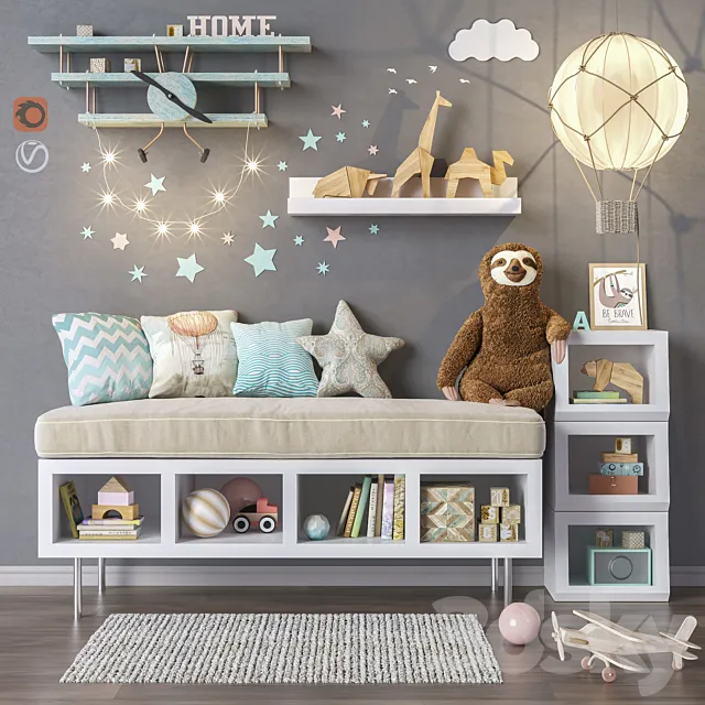 Toys and furniture set 32 3DModel