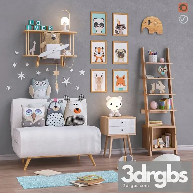 Toys and furniture set 33 3D Model Free