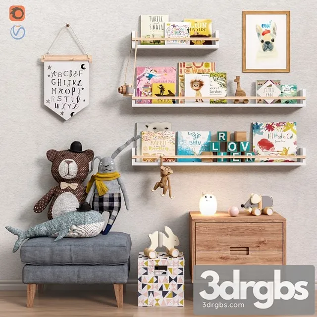 Toys and furniture set 35 3D Model Free