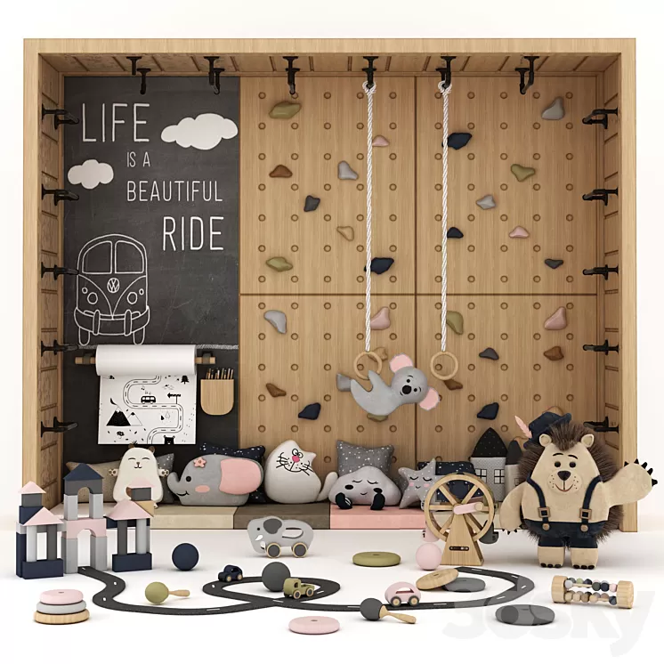 toys and furniture set 3D Model Free