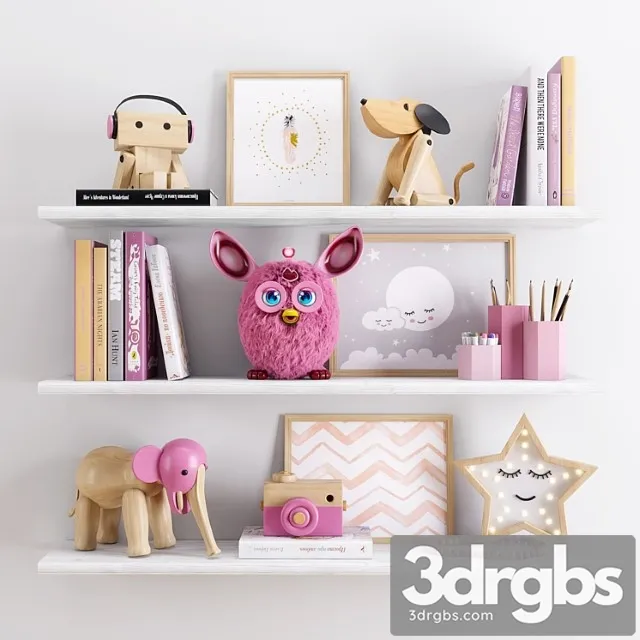 Toys and furniture set 3D Model Free
