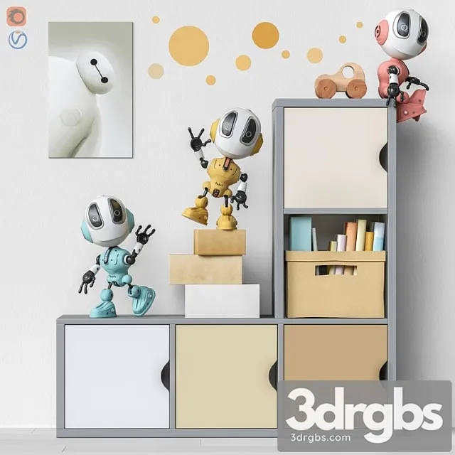 Toys and furniture set 68 3D Model Free