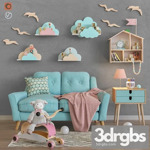 Toys Decor And Furniture For Childrens Room 34 3D Model Free