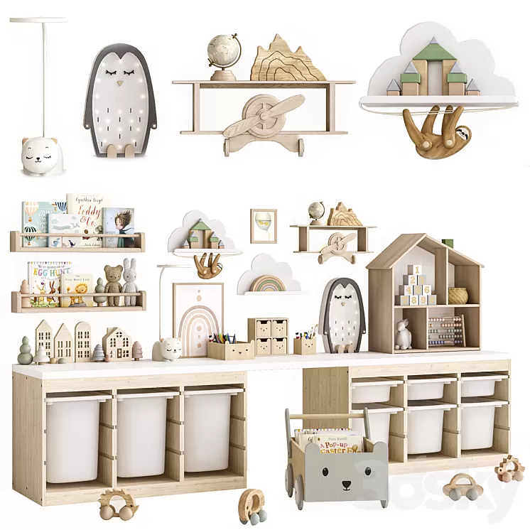 Toys decor and furniture for nursery 1 3D Model