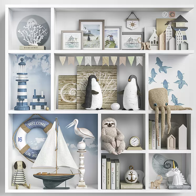 Toys  decor and furniture for nursery 123 3D Model Free