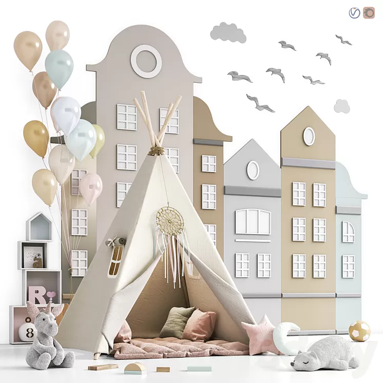 Toys  decor and furniture for nursery 132 3D Model Free