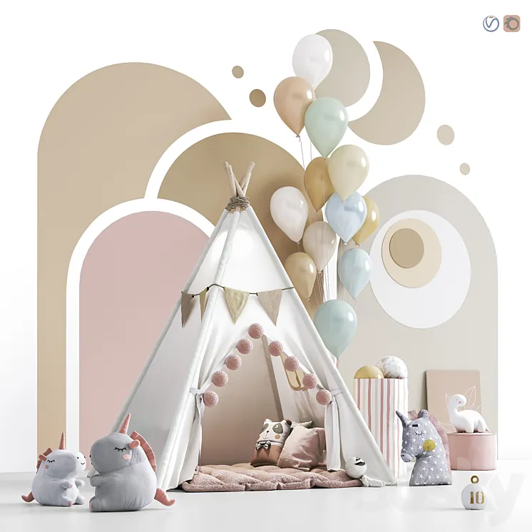 Toys  decor and furniture for nursery 135 3D Model Free Download