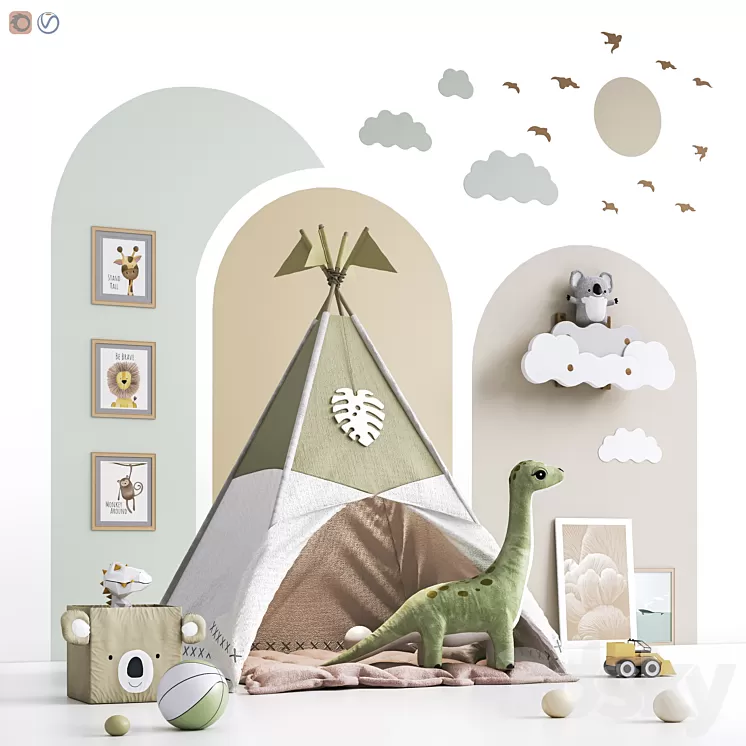 Toys  decor and furniture for nursery 136 3D Model Free