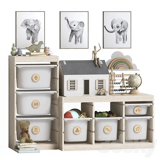 Toys decor and furniture for nursery 5 3D Model