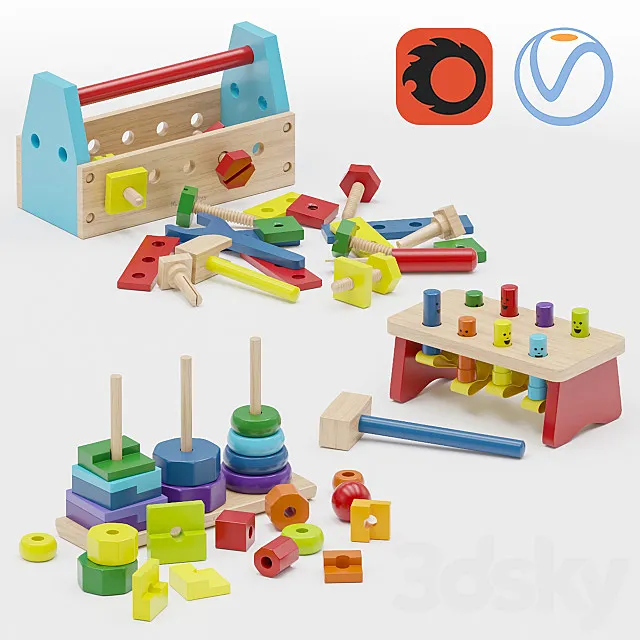 Toys set Melissa & Doug 3D Model