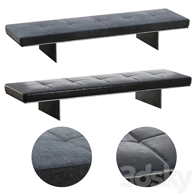 Track Living Divani Bench _ Leather bench 3D Model