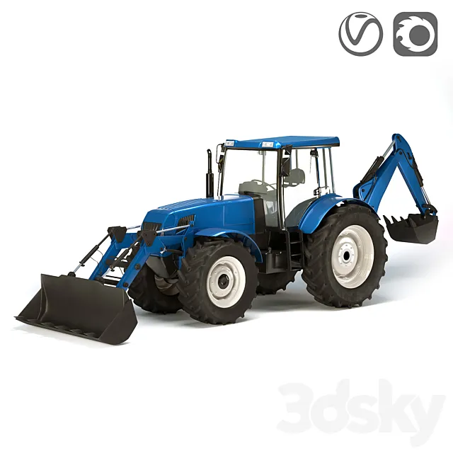 Tractor low _ middle _ high poly rigged 3DModel