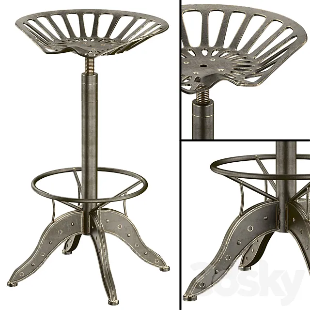 Tractor Seat Barstool 3D Model