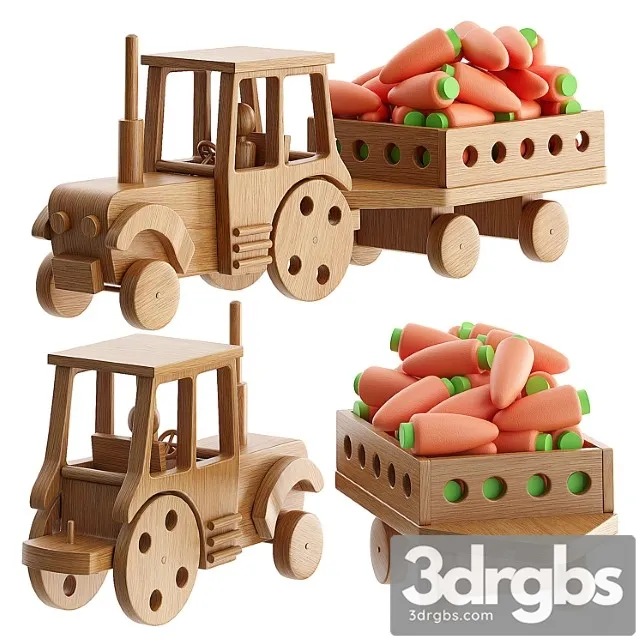 Tractor with Trailer 3D Model Free
