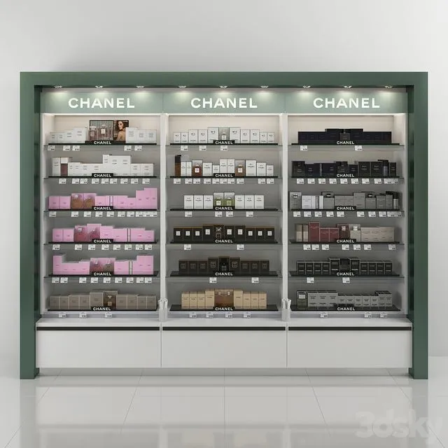 Trade rack with perfume Chanel 3D Model