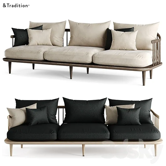 & Tradition - Fly SC12 Sofa by Space Copenhagen 3D Model