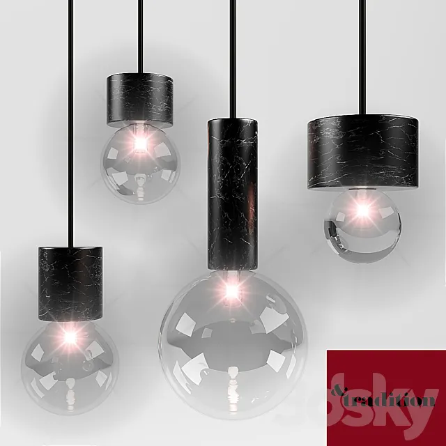 &Tradition Marble Light Pendan Set 3DModel