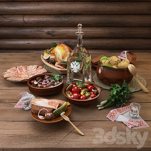 Traditional Russian appetizer 3DModel