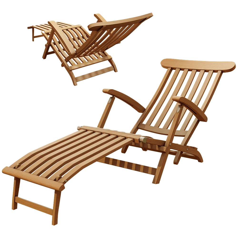 Traditional Teak - Deckchair Victoria 3D Model