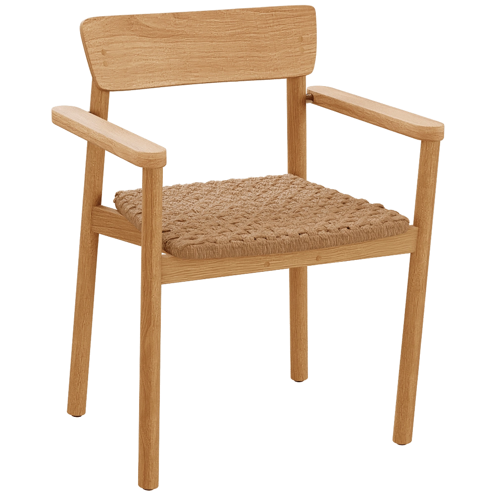 Traditional Teak - Dining chair Carmen  1 3D Model