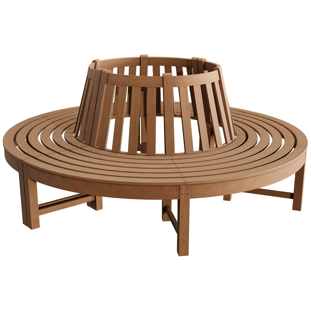Traditional Teak - Treebench Beatrice 3D Model