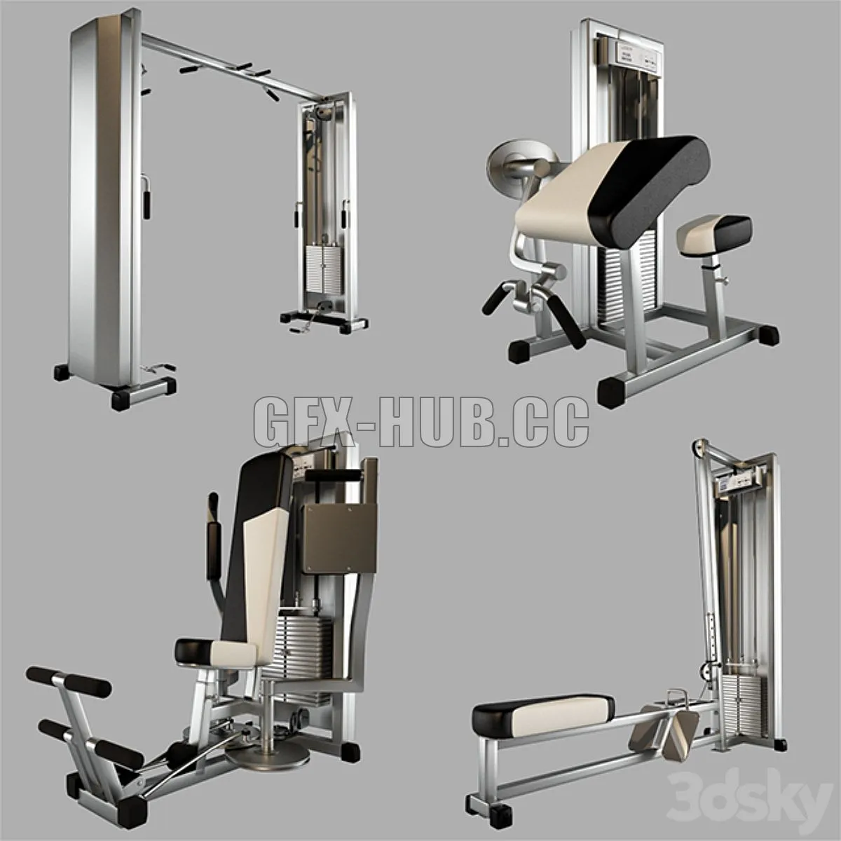 Trainers Technogym GYM MACHINE 3D Model
