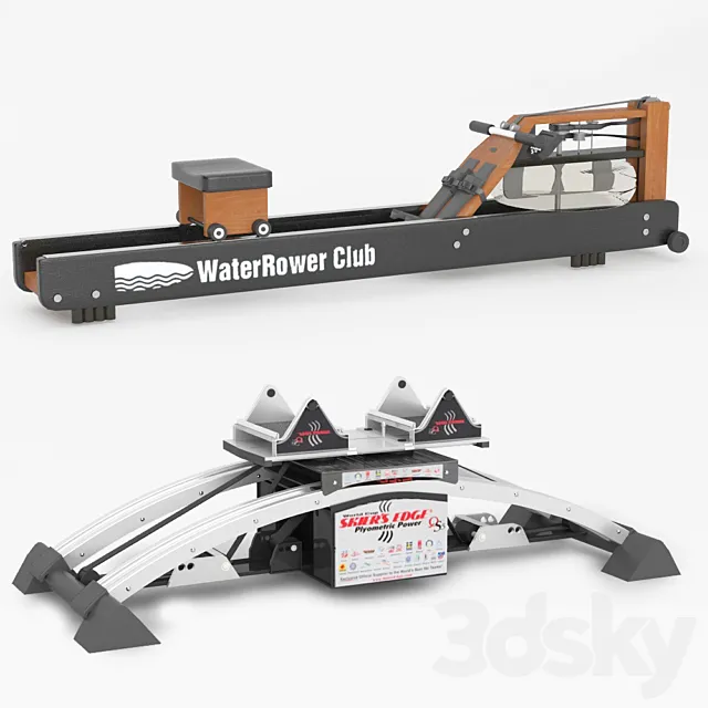 Trainers Water Rower Club and Skier`s Edge 3D Model