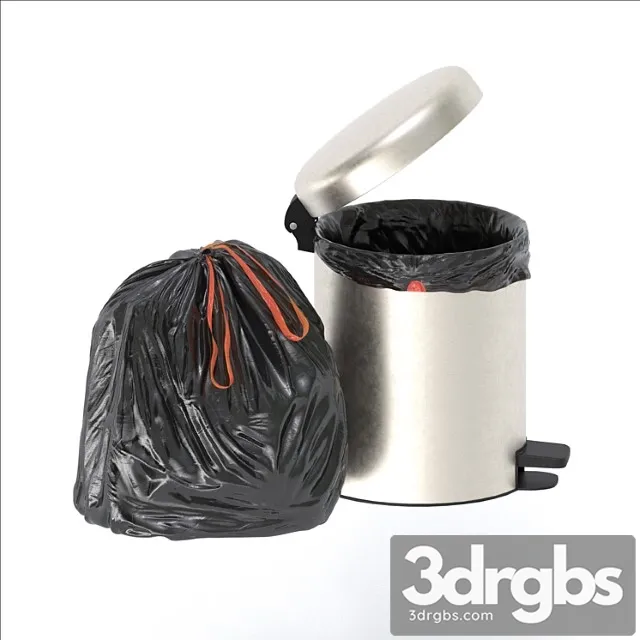 Trash bag and bin 3D Model Free