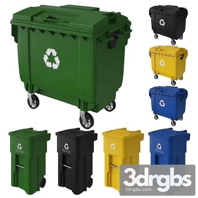 Trash Can And Dumpster 3D Model Free