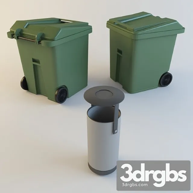Trash Can And Urn 1 3D Model Free