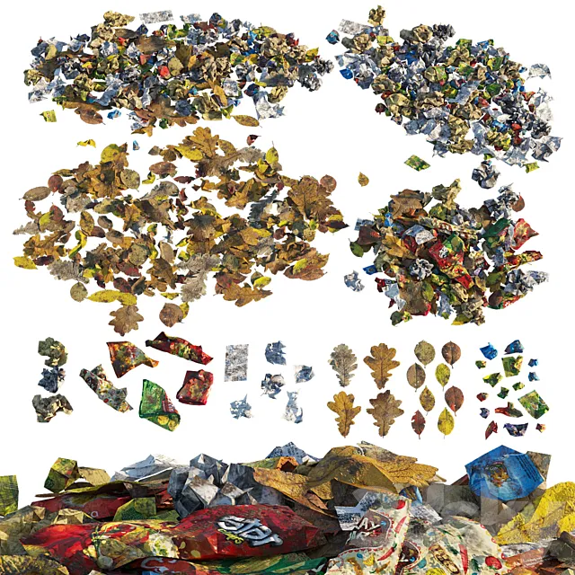 Trash of paper and leaves Free Download