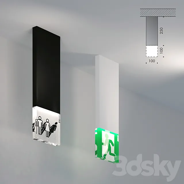 trasparenze Viabizzuno - exit light - wc light 3D Model