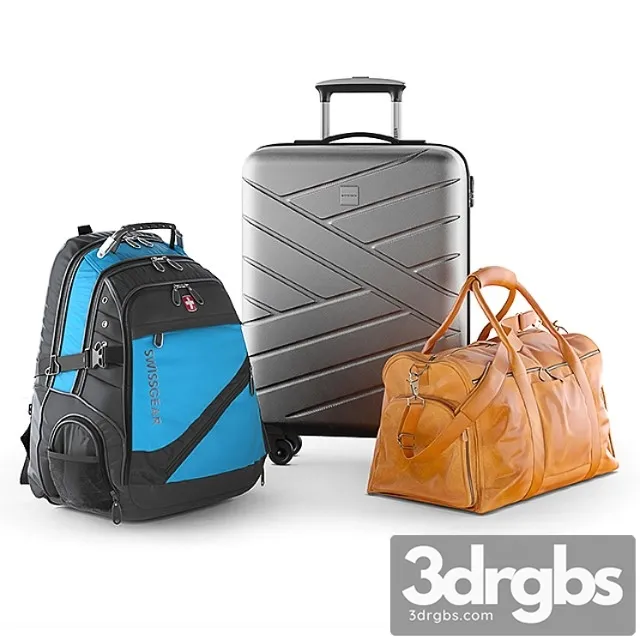 Travel bag set 3D Model Free