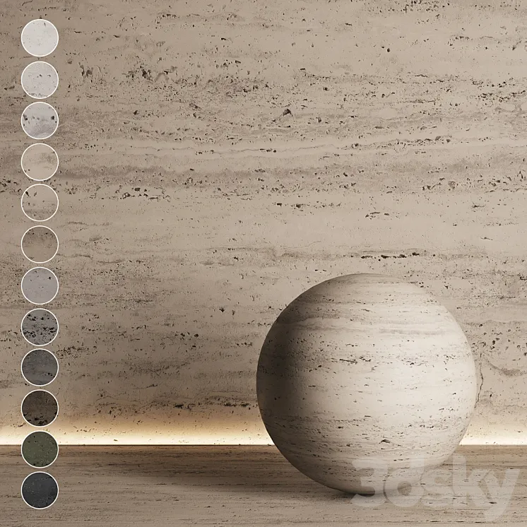 Travertine stone of different shades №3 3D Model Free