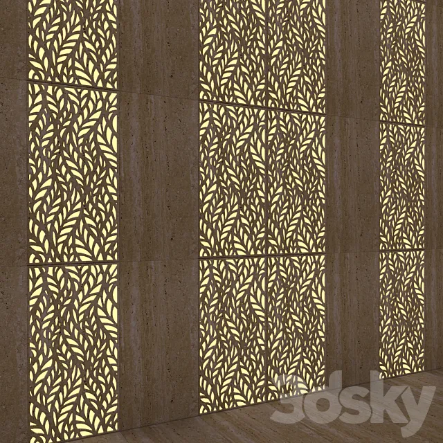 Travertine. Tile. Carving. 3D Model