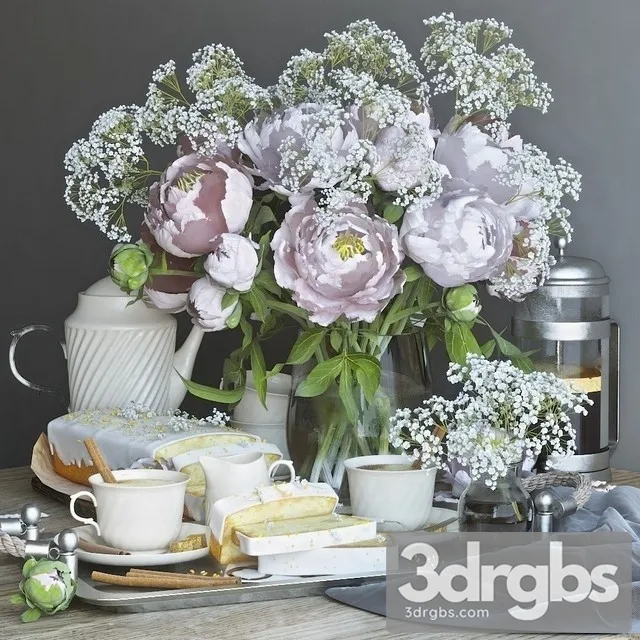 Tray Breakfast 3D Model Free