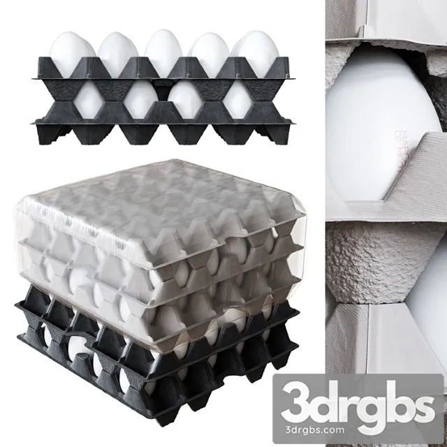 Tray of Eggs Wrapped in Cling Film 3D Model Free