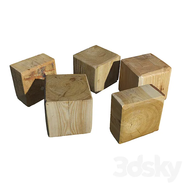 Tree Stumps_Decorative hemp 3D Model