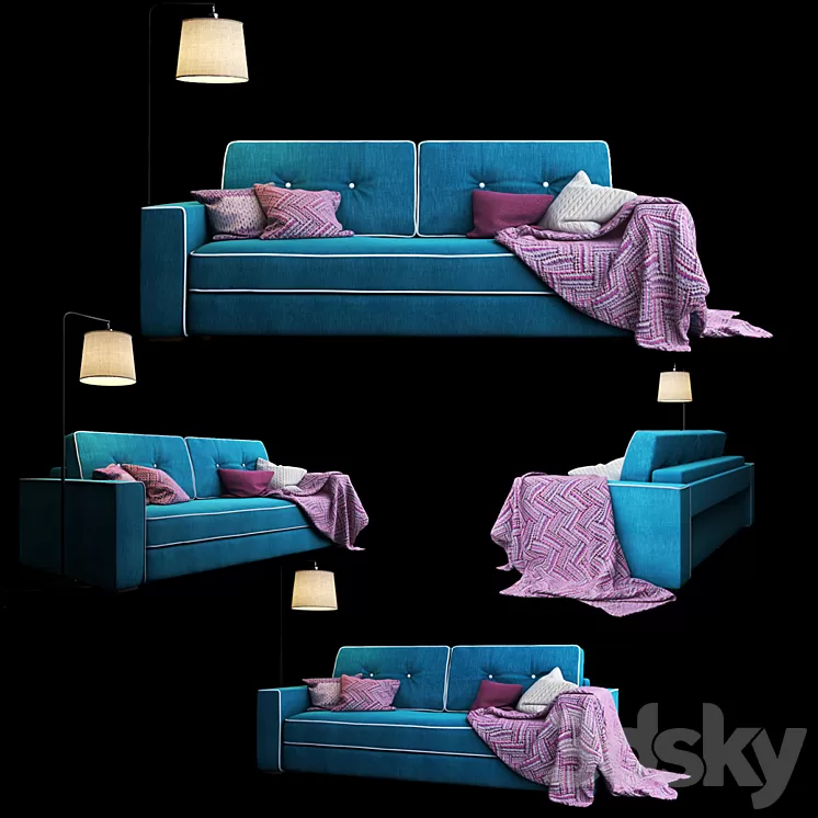 Trehmestny sofa Silvio 3D Model