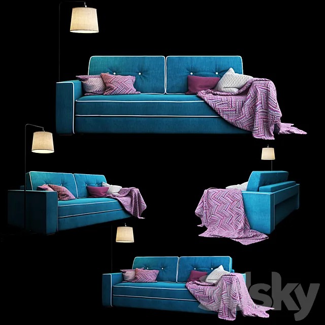 Trehmestny sofa Silvio 3D Model