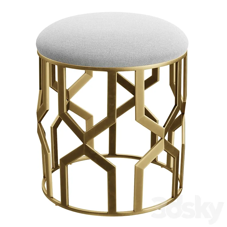 Trellis Accent Stool 3D Model Free