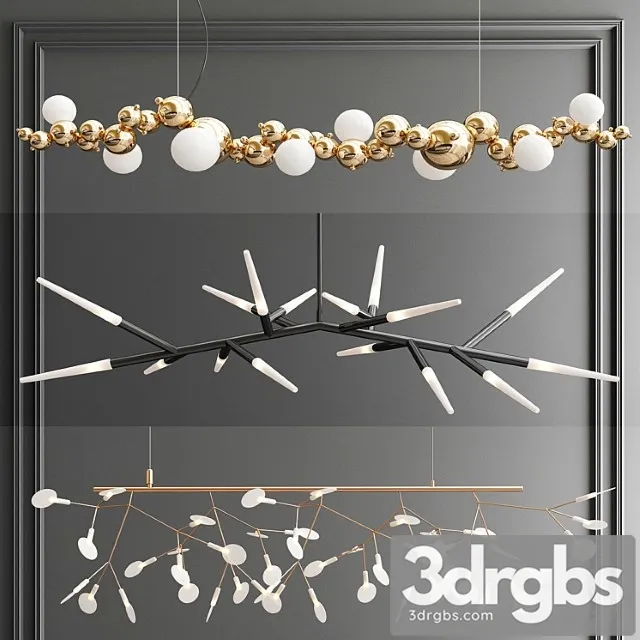 Trend Branching Chandelier 3 Types 3D Model Free