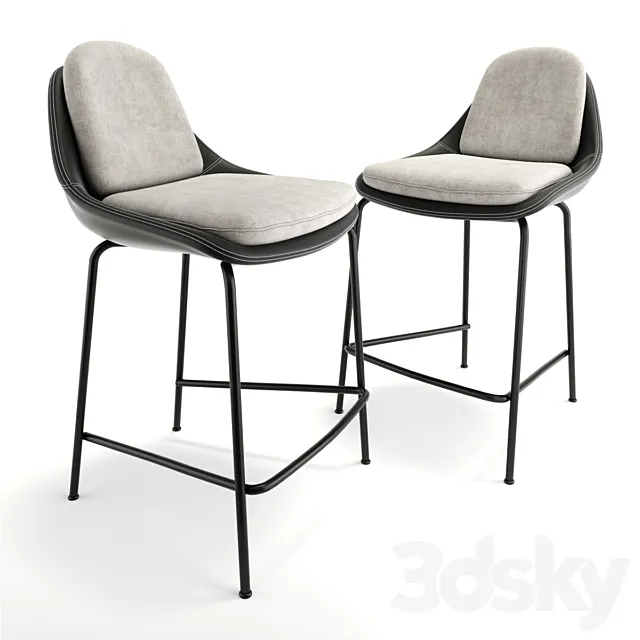 Trento Bar Chair Black 3DModel