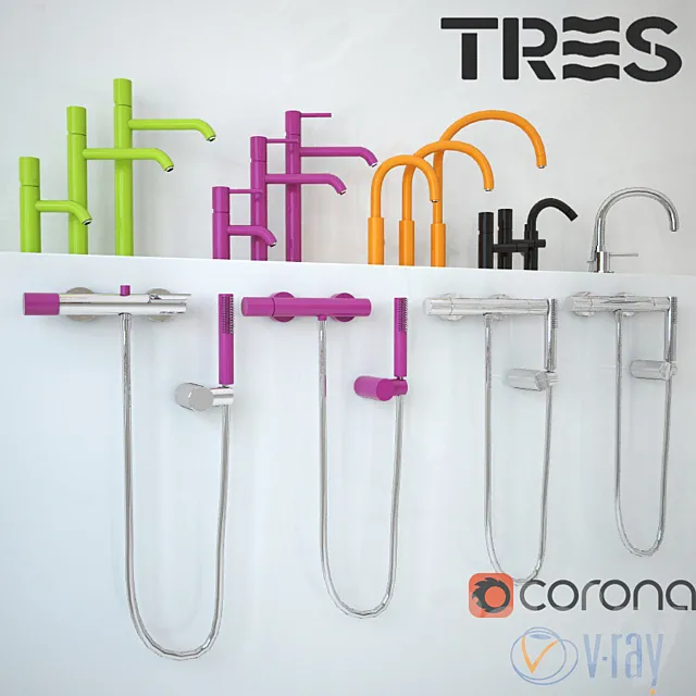 Tres Study colors 3D Model