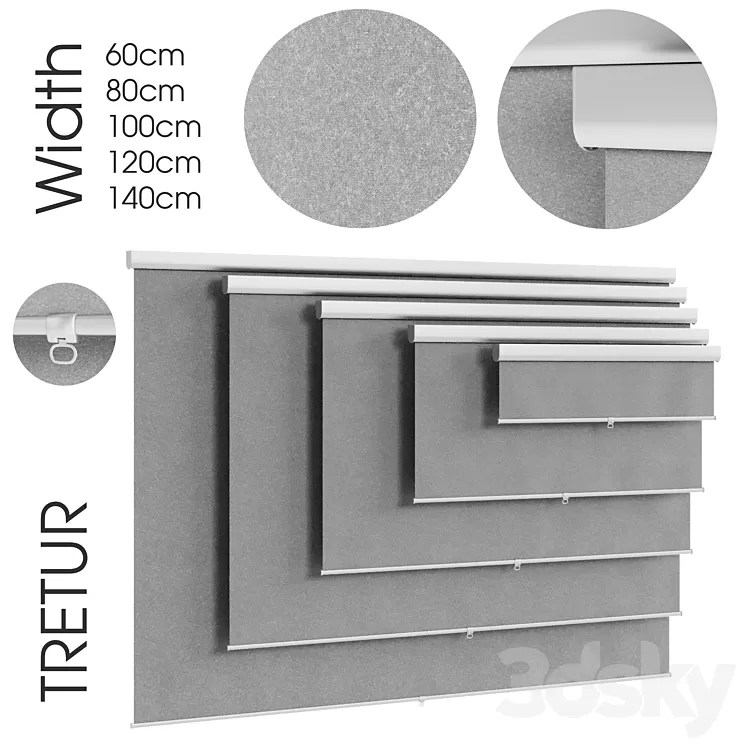 TRETUR. Ikea block-out roller blind 3D Model