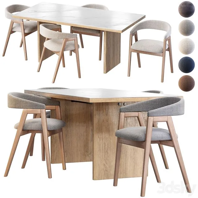 Trevor chair and Audrey table 3D Model