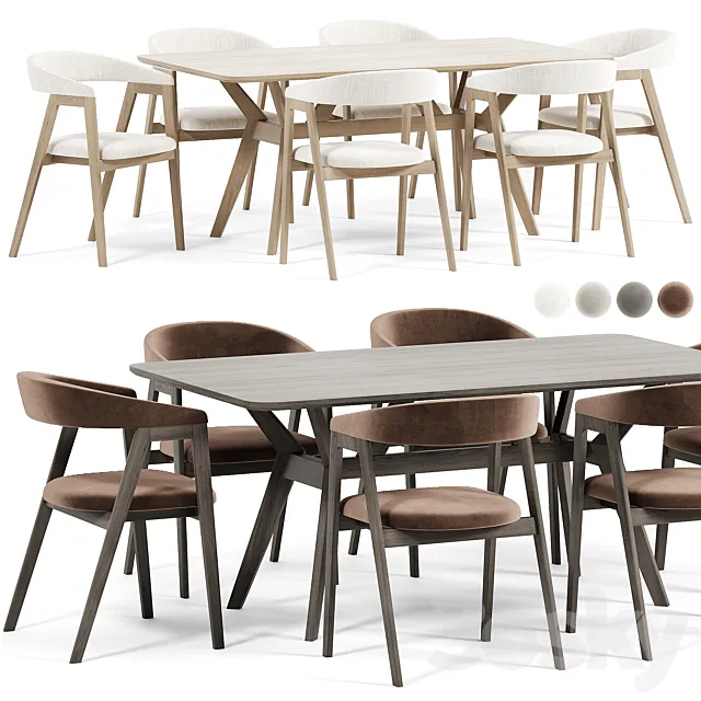 Trevor Chair Webstr Table By Divanru 3D Model