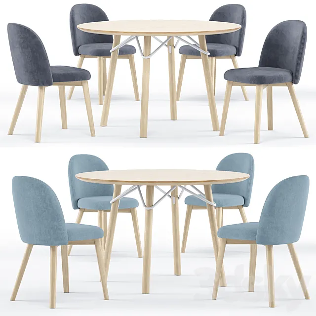 Tria table and Tuka chair - connubia calligaris 3D Model