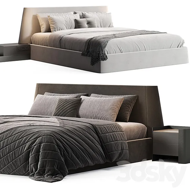 Triangle Bed Hippo136 by Manzzeli 3D Model