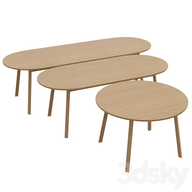 Triangle Leg Table 3D Model